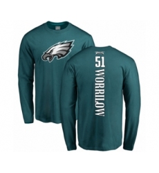 Philadelphia Eagles #51 Paul Worrilow Green Backer Long Sleeve T-Shirt