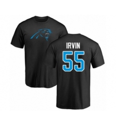 Football Carolina Panthers #55 Bruce Irvin Black Name & Number Logo T-Shirt