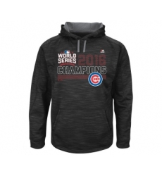 Chicago Cubs Black 2016 World Series Champions Fierce Streak Fleece Men's Pullover Hoodie