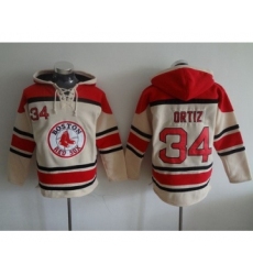 Men's Boston Red Sox #34 David Ortiz Cream MLB Hoodie