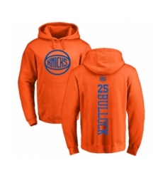 Basketball New York Knicks #25 Reggie Bullock Orange One Color Backer Pullover Hoodie