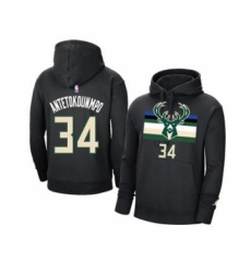 Men's Milwaukee Bucks #34 Giannis Antetokounmpo 2021 Black Pullover Basketball Hoodie