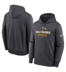 Men's Baltimore Ravens Anthracite Toss Sweep Performance Pullover Hoodie