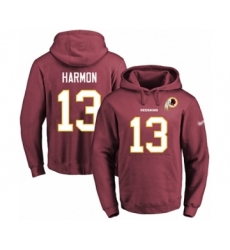 Football Men's Washington Redskins #13 Kelvin Harmon Red Name & Number Pullover Hoodie