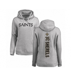 Football Women's New Orleans Saints #35 Marcus Sherels Ash Backer Pullover Hoodie