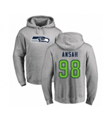 Football Seattle Seahawks #98 Ezekiel Ansah Ash Name & Number Logo Pullover Hoodie