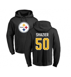 Football Pittsburgh Steelers #50 Ryan Shazier Black Name & Number Logo Pullover Hoodie