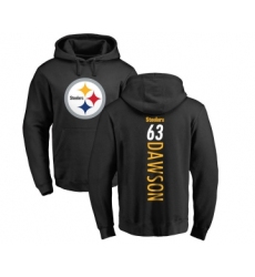 Football Pittsburgh Steelers #63 Dermontti Dawson Black Backer Pullover Hoodie