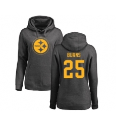 Football Women's Pittsburgh Steelers #25 Artie Burns Ash One Color Pullover Hoodie