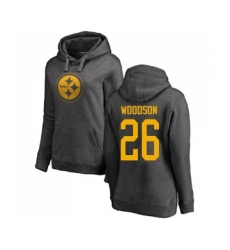 Football Women's Pittsburgh Steelers #26 Rod Woodson Ash One Color Pullover Hoodie