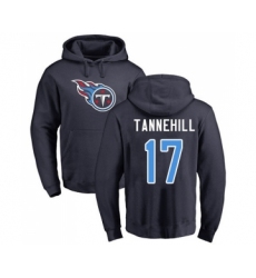 Football Tennessee Titans #17 Ryan Tannehill Navy Blue Name & Number Logo Pullover Hoodie