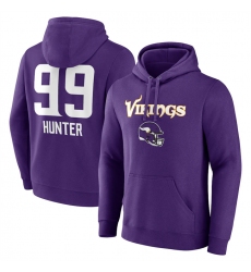 Men's Minnesota Vikings #99 Danielle Hunter Purple Team Wordmark Player Name & Number Pullover Hoodie
