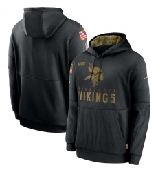 Men's NFL Minnesota Vikings 2020 Salute To Service Black Pullover Hoodie