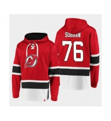 Men's New Jersey Devils #76 P.K. Subban Red Ageless Must-Have Lace-Up Pullover Hoodie