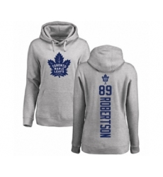 Hockey Women's Toronto Maple Leafs #89 Nicholas Robertson Ash Backer Pullover Hoodie