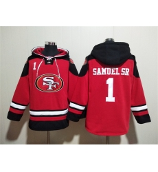 Men's San Francisco 49ers #1 Deebo Samuel Sr Red Black Ageless Must-Have Lace-Up Pullover Hoodie