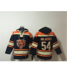 Men's Chicago Bears ##54 Brian Urlacher Navy Ageless Must-Have Lace-Up Pullover Hoodie