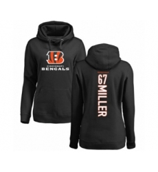 Football Women's Cincinnati Bengals #67 John Miller Black Backer Pullover Hoodie
