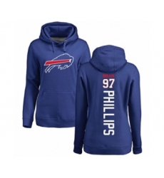 Football Women's Buffalo Bills #97 Jordan Phillips Royal Blue Backer Pullover Hoodie