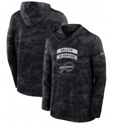 Men's Buffalo Bills Black 2026 Salute to Service Sideline Lightweight Dri-FIT Long Sleeve Hoodie