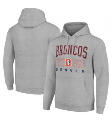 Men's Denver Broncos Gray Throwback Logo Pullover Hoodie