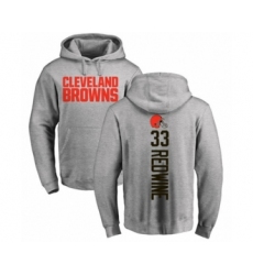 Football Cleveland Browns #33 Sheldrick Redwine Ash Backer Pullover Hoodie