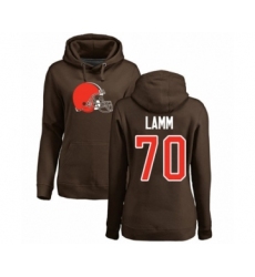 Football Women's Cleveland Browns #70 Kendall Lamm Brown Name & Number Logo Pullover Hoodie