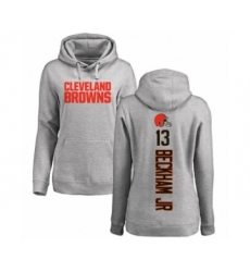 NFL Women's Nike Cleveland Browns #13 Odell Beckham Jr. Ash Backer Pullover Hoodie