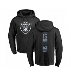 Football Oakland Raiders #15 J. Nelson Black Backer Pullover Hoodie