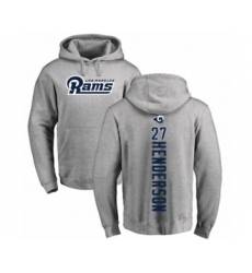 Football Los Angeles Rams #27 Darrell Henderson Ash Backer Pullover Hoodie
