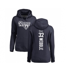 Football Women's Los Angeles Rams #32 Eric Weddle Navy Blue Backer Pullover Hoodie