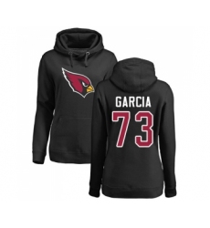 Football Women's Arizona Cardinals #73 Max Garcia Black Name & Number Logo Pullover Hoodie