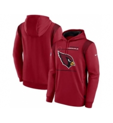 Men's Arizona Cardinals 2021 Red Sideline Logo Performance Pullover Hoodie