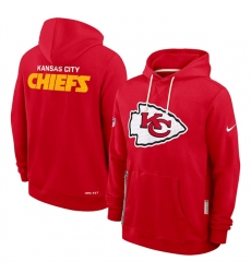 Men's Kansas City Chiefs Red Sideline Standard Issue Initial Home Dri-FIT Pullover Hoodie
