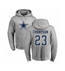 Football Dallas Cowboys #23 Darian Thompson Ash Name & Number Logo Pullover Hoodie