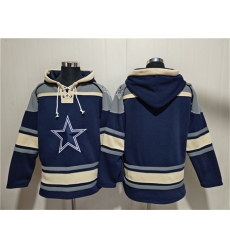 Men's Dallas Cowboys Blank Navy Ageless Must-Have Lace-Up Pullover Hoodie