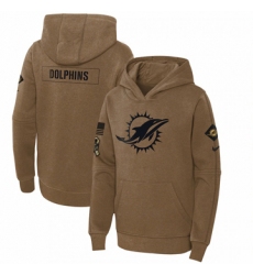 Youth Miami Dolphins Nike Brown 2023 Salute to Service Club Fleece Pullover Hoodie