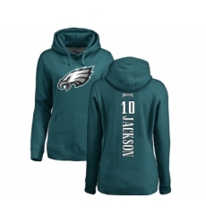 Women's Philadelphia Eagles #10 DeSean Jackson Green Backer Pullover Hoodie