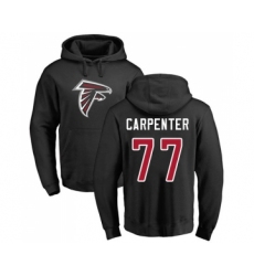 Football Atlanta Falcons #77 James Carpenter Black Name & Number Logo Pullover Hoodie