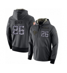 Football Men's Atlanta Falcons #26 Isaiah Oliver Stitched Black Anthracite Salute to Service Player Performance Hoodie