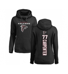 Football Women's Atlanta Falcons #77 James Carpenter Black Backer Pullover Hoodie