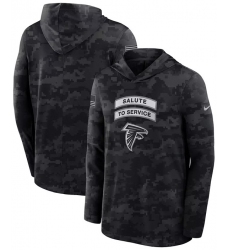 Men's Atlanta Falcons Black 2026 Salute to Service Sideline Lightweight Dri-FIT Long Sleeve Hoodie