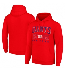 Men's New York Giants Red Throwback Logo Pullover Hoodie