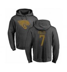 Football Jacksonville Jaguars #7 Nick Foles Ash One Color Pullover Hoodie