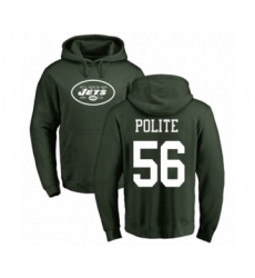 Football New York Jets #56 Jachai Polite Green Name & Number Logo Pullover Hoodie
