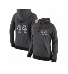 Football Women's New York Jets #44 Harvey Langi Stitched Black Anthracite Salute to Service Player Performance Hoodie