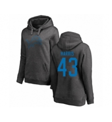 Football Women's Detroit Lions #43 Will Harris Ash One Color Pullover Hoodie