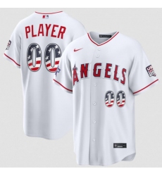 Men's Los Angeles Angels Active Player Custom White 2026 All-Star Edition Stars & Stripes & USA 250 Fourth of July Home Stadium Stitched Baseball Jersey