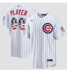 Men's Chicago Cubs Active Player Custom White 2026 All-Star Edition Stars & Stripes & USA 250 Fourth of July Home Stadium Stitched Baseball Jersey