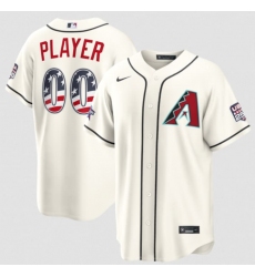 Men's Arizona Diamondbacks Active Player Custom Cream 2026 All-Star Edition Stars & Stripes & USA 250 Fourth of July Home Stadium Stitched Baseball Jersey